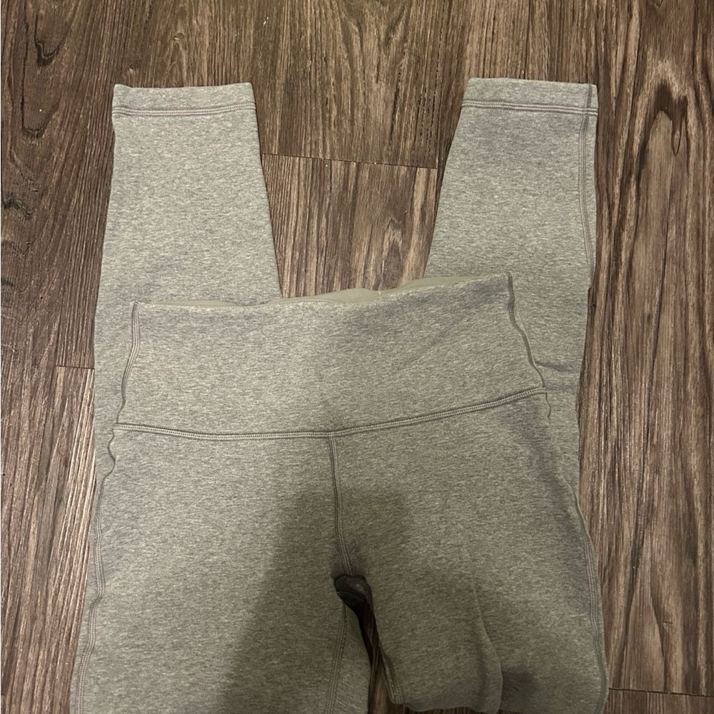 Lululemon Wunder Under Fleece Lined Leggings Size 4 | Heather Gray | High Rise